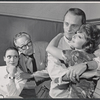 Julie Wilson [left], Frank Gorshin [embracing], Anita Gillette [embracing] and unidentified in rehearsal for the stage production Jimmy