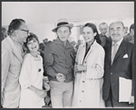 Anita Gillette, Frank Gorshin, Julie Wilson and Jack L. Warner in rehearsal for the stage production Jimmy