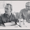 Frank Gorshin [left] and unidentified in rehearsal for the stage production Jimmy
