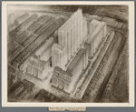 Bird's eye view of proposed structure central [unit] 23 stories