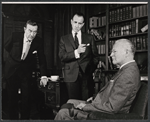 Ray Milland [left] and unidentified in the stage production Hostile Witness