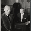 Ray Milland [right] and unidentified others in the stage production Hostile Witness