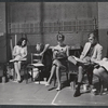 Paula Trueman, Sheila Sullivan, Sean Garrison, Betty Lester, John Stewart and Lovelady Powell in rehearsal for the Boston tryout production of Hot September