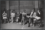 Paula Trueman, Sheila Sullivan, Sean Garrison, Betty Lester, John Stewart and Lovelady Powell in rehearsal for the the Boston tryout of the stage production Hot September