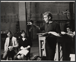 John Stewart, Lovelady Powell, Sean Garrison and unidentified in rehearsal for the the Boston tryout of the stage production Hot September