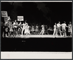 Eddie Bracken [fifth from right wearing rubber tire], and ensemble in the the Boston tryout of the stage production Hot September