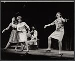 Lovelady Powell [at right], Eddie Bracken [center background facing camera], Sean Garrison [seated with back to camera] and unidentified others in the the Boston tryout of the stage production Hot September