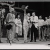 Joe Bova [center reaching upward], George Furth and unidentified others in the stage production Hot Spot