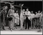 Joe Bova [center reaching upward], George Furth and unidentified others in the stage production Hot Spot