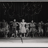 Buzz Miller [center left], Judy Holliday [center], Gerald Teijelo [center right] and unidentified others in the stage production Hot Spot