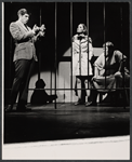 Tony Roberts, Marlyn Mason and unidentified in the stage production How Now Dow Jones
