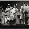 Marlyn Mason [left foreground], Madeline Kahn [in nurse uniform], Fran Stevens, Sammy Smith and unidentified others in the pre-Broadway tryout of the stage production How Now Dow Jones