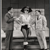 Rudy Vallee, Joy Claussen and Robert Morse in the stage production How to Succeed in Business Without Really Trying