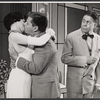 Robert Morse, Rudy Vallee and unidentified in the stage production How to Succeed in Business Without Really Trying