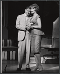 Rudy Vallee and Joy Claussen in the stage production How to Succeed in Business Without Really Trying