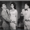 Robert Morse, Michele Lee and Rudy Vallee in the stage production How to Succeed in Business Without Really Trying