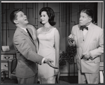 Robert Morse, Michele Lee and Rudy Vallee in the stage production How to Succeed in Business Without Really Trying