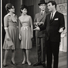 Michele Lee, Ralph Purdum, Darryl Hickman and unidentified in the stage production How to Succeed in Business Without Really Trying