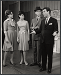Michele Lee, Ralph Purdum, Darryl Hickman and unidentified in the stage production How to Succeed in Business Without Really Trying