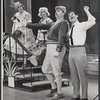 Willard Waterman, Dick Kallman and unidentified others in the stage production How to Succeed in Business Without Really Trying