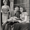Maureen Arthur, Dick Kallman and Dyan Cannon in the stage production How to Succeed in Business Without Really Trying