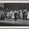 Willard Waterman, Dick Kallman, Dyan Cannon [center] and ensemble in the stage production How to Succeed in Business Without Really Trying