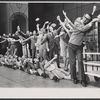 William Major [right] and ensemble in the stage production How to Succeed in Business Without Really Trying