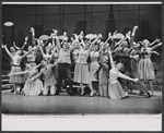 William Major [center] and ensemble in the stage production How to Succeed in Business Without Really Trying