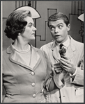 Ronnie Welsh and unidentified in the stage production How to Succeed in Business Without Really Trying