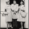 Ronnie Welsh, Michele Lee and unidentified in the stage production How to Succeed in Business Without Really Trying