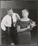 Albert Salmi and Peggy Conklin in rehearsal for the stage production Howie