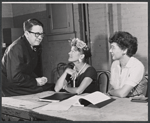 John Gerstad, Peggy Conklin and Phoebe Ephron in rehearsal for the stage production Howie