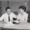 Phoebe Ephron and unidentified in rehearsal for the stage production Howie