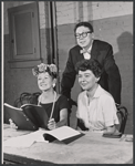 John Gerstad, Peggy Conklin and Phoebe Ephron in rehearsal for the stage production Howie