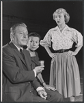 Leon Ames, Peggy Conklin and Patricia Smith in rehearsal for the stage production Howie