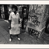 Old woman and graffiti