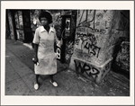 Old woman and graffiti