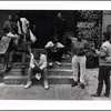 Group hanging out on a stoop