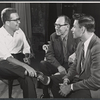 Director Warner LeRoy, Maxwell Anderson and unidentified man in rehearsal for the stage production The Golden Six