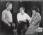 Alvin Epstein, director Warner LeRoy, and Viveca Lindfors in rehearsal for the stage production The Golden Six