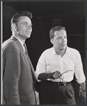 Warner Leroy [right] and unidentified in rehearsal for the stage production The Golden Six