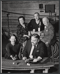 Ruth Gordon [foreground left], Zero Mostel [foreground right], Mildred Natwick [background left], Sam Levene [background center] and Ernest Truex [background right] in rehearsal for the stage production of The Good Soup