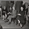 Diane Cilento [second from left], Ernest Truex [center with crossed legs], Ruth Gordon [right with plaid skirt] and unidentified others in rehearsal for the stage production of The Good Soup