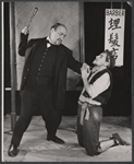 Zero Mostel and unidentified in the 1956 Off-Boadway production of The Good Woman of Setzuan