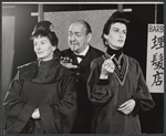 Jane Hoffman, Zero Mostel and Nancy Marchand in the 1956 Off-Boadway production of The Good Woman of Setzuan