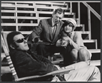 Bob Dishy, Milton Berle, and Brenda Vaccaro in rehearsal for the stage production The Goodbye People