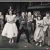 Adrian Zmed [center], Cynthia Darlow, David Paymer [right] and unidentified others in the tour of stage production Grease