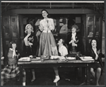 Patricia Douglas, Linda Lyons, Gail Edwards, Ann-Ngaire Martin, Duffi and Nita Novy in the stage production Grease
