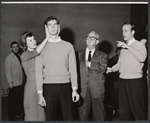 Ellen McCown, Anthony Perkins, Cecil Kellaway, and director George Roy Hill in rehearsal for the stage production Greenwillow