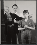 Lee Cass, Ellen McCown, and director George Roy Hill in rehearsal for the stage production Greenwillow